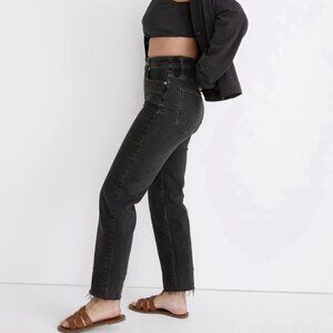Madewell Perfect Vintage Straight Jean Black 30 Raw Hem